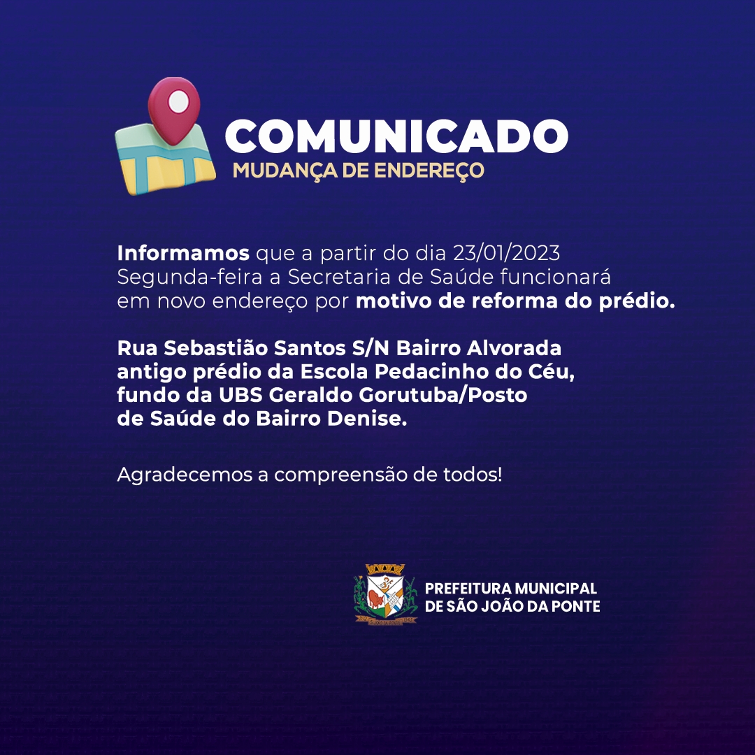 Comunicado endereço